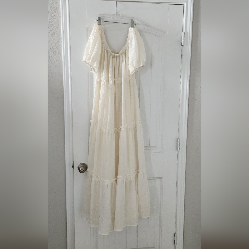 Umgee Cream Gathered Dress